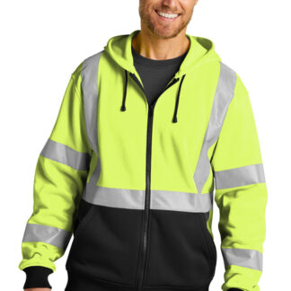 CornerStone® ANSI 107 Class 3 Heavy-Duty Fleece Full-Zip Hoodie